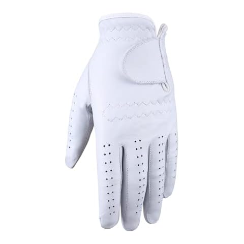 ADIX Sports 1 PC Single Left Hand Golf Unisex Premium Leather Golf Glove - Color White (L) Cover