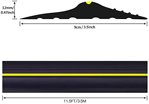 CtopoGo 3.5m / 13mm Dicke Garagentor-Schwellendichtung, Wasserdichter Wetterfeste Easy Cut-Ersatzstreifen Bodenpuffer-Dichtungsstreifen, Gummi-DIY-Dichtungsersatz für Garagentore (11.5ft/3.5m)