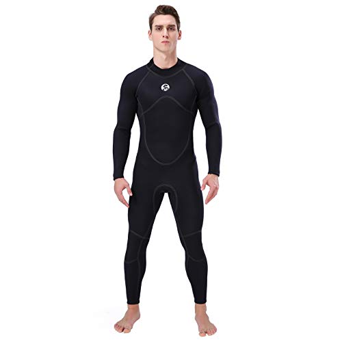 MORGEN SKY ウェットスーツ 3mm メンズ セミドライ ネオプレン 裏ジャージ フルスーツ バックジップ仕様 ダイビング サーフィン SUP 釣り カヌー 鮎タビ 素潜り 魚突き 1715(3mm-Bタイプ,XXL)のサムネイル