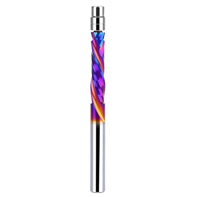 Up & Down Cut Spiral Flush Trim Router Bit 1/4 Inch Shank 1/4 Inch Cutting Diameter, CNC Router Bits End Mill for Wood Cutting, Slot Mortise, Engraving