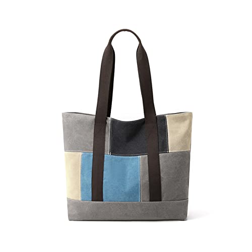 Image of CORIOS Women's Canvas Handbag Casual Shoulder Bag Patchwork Tote Bag