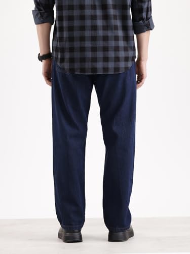 Image of WROGN Men's 100% Cotton Jeans | Solid | Anti Fit