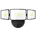 Onforu 60W Flood Lights Outdoor, 6000LM Super Bright Security Lights Switch Controlled, 3 Adjustable Heads, IP65 Waterproof, 6500K Wall Mount Exterior LED Flood Light