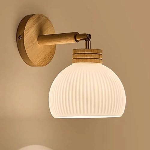COSRUB Aplique de pared vintage de medio globo, lámpara de noche de vidrio blanco lechoso for dormitorio, sala de estar, decoración de pared.(25cm/9.8in)