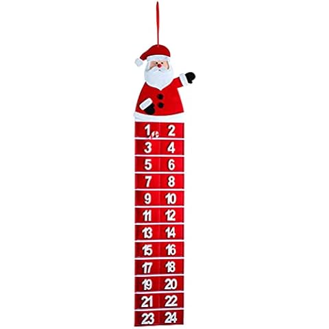 Mrisata Felt Christmas Advent Calendar, Christmas 24 Day Hanging Cloth Advent Calendar, Santa Claus Advent Calendar with Pockets, Reusable Countdown to Christmas Calendar for Kids Cover