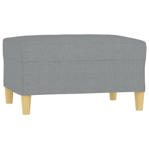 vidaXL Repose-pied Pouf de Chambre à Coucher Tabouret de Canapé Meuble de Salle de Séjour Maison Intérieur Gris Clair 70x55x41 cm Tissu