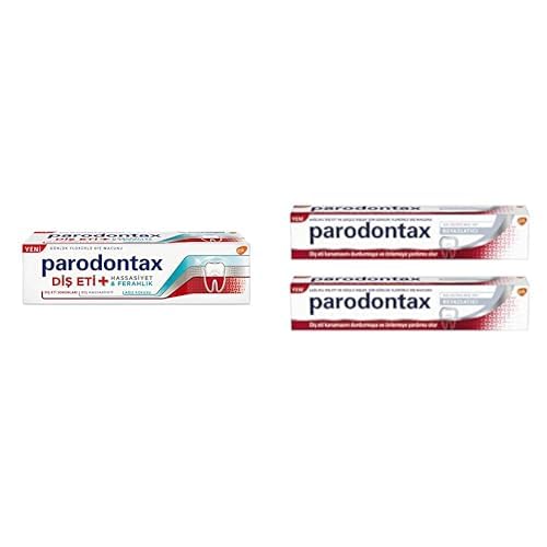 Parodontax Diş Eti + Hassasiyet & Ferahlık Diş Macunu 75 ml ve Parodontax Diş Eti Bakımı Beyazlatıcı Diş Macunu 75 ml x 2 Adet