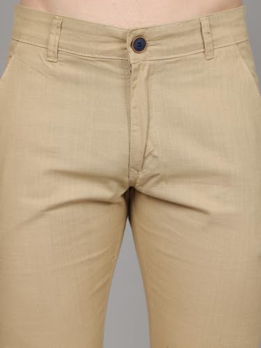Image of Majestic Man Premium Cotton Slub Slim Fit Comfortable Solid Stylish Trousers