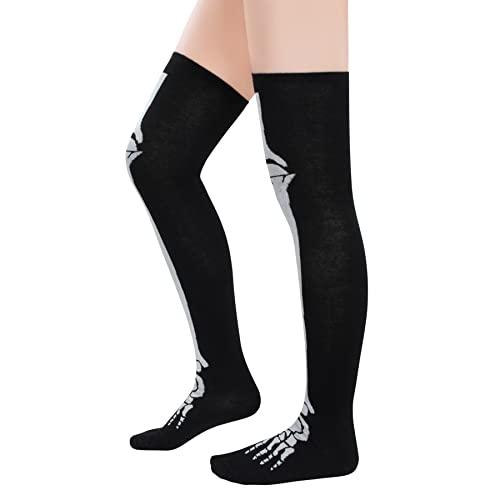 Image of Zando Womens Stripes Thigh High Socks Thigh Highs Casual Knee High Stockings