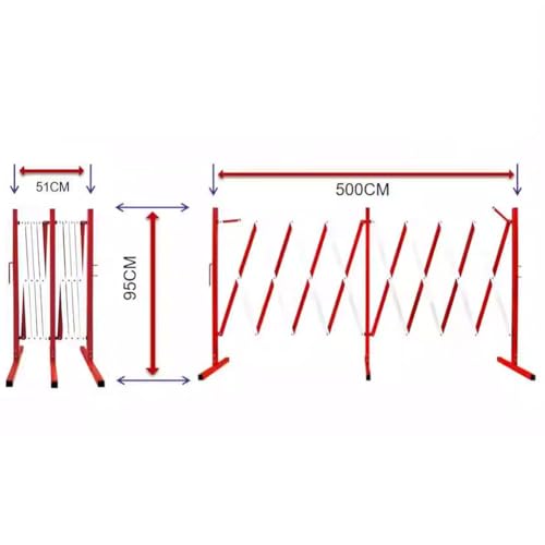 Portail de sécurité pliable métallique haute résistance à structure extensible sur roues