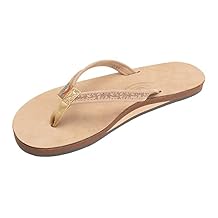 Rainbow Sandals Ladies Las Flores - Single Layer Premier Leather with a Floral 1/2" Narrow Strap