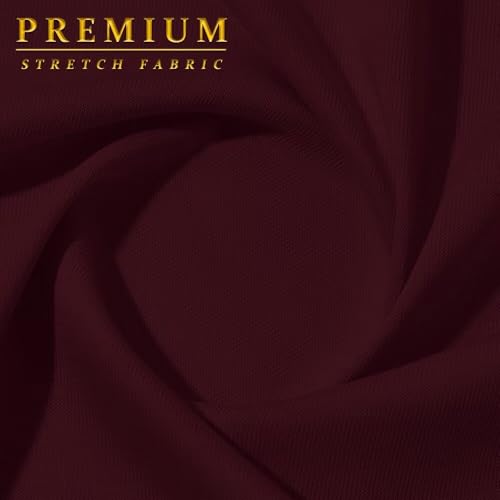 Image of Hybrid & Company Women's Premium Nylon Ponte Stretch High Waist Pencil Suit Skirt Below Knee