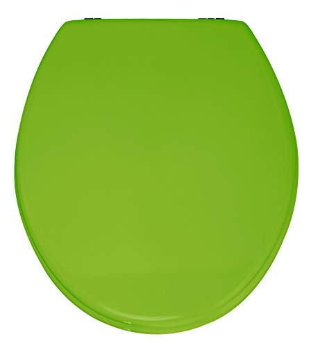 WENKO Abattant WC Prima Vert Anis - approprié pour les réservoirs de chasse d`eau, fixation en acier inox, MDF, 37 x 41 cm, Vert anis
