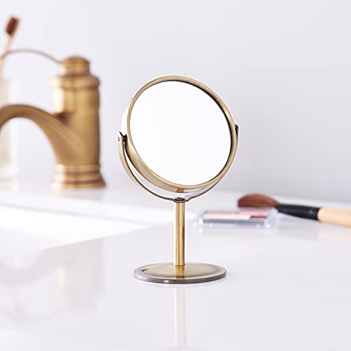 Amazon Brand - Solimo Table-Top Mirror, Round, Gold - Image 8