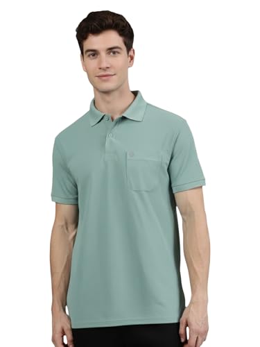 Image of Lux Cozi Men's Cotton Blend Polo T-Shirt with Chest Pocket | Collar T-Shirts for Men | Half Sleeves | Plain - Regular Fit (Pack of 1)
