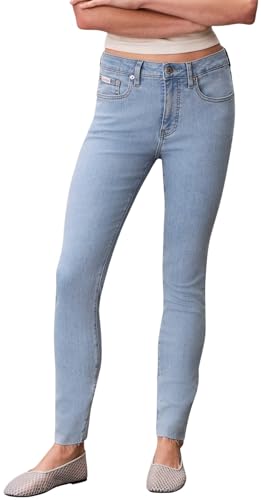 Calvin Klein EU LV047E617G Jeans Ajustados de Tiro Medio para Mujer, Color Azul (Robins Egg), 32W/32L, Azul (Robins Egg), 32W / 32L