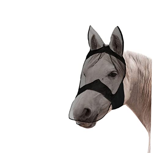 OATIPHO Respirável máscara de cavalo de estimação bicho de estimação máscara de mosca com orelhas ma