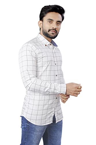Image of Men's Casual Cotton Checks Shirt