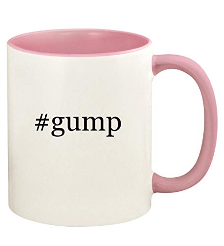 #gump - 11oz Hashtag Ceramic Colored Handle and Inside Coffee Mug Cup, Pink