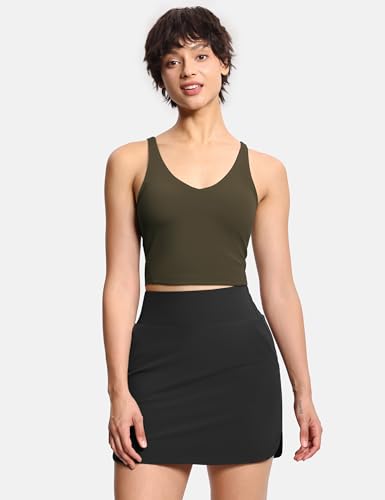 Image of THE GYM PEOPLE Womens' Sports Bra Longline Wirefree Padded with Medium Support