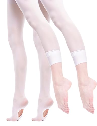 Image of LingTing Ballet Tights for Girls Ultra Soft Pro Dance Tights Convertible Transition Tights (Toddler /Little Kid /Big Kid)