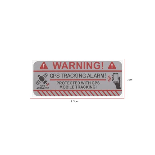 Image of ECSiNG 20pcs GPS Tracking Alarm Sticker 7.5 x 3 cm Self-Adhesive Vinyl Warning Sticker Indoor and Outdoor Use Theft Protection Adhesive Sticker (Rectangle)