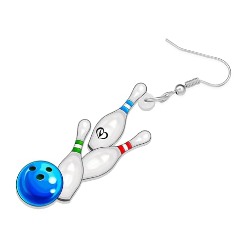 NEWEI Acrylic Baseball Football Bowling Earrings Dangling Gifts Basketball Soccer Jewelry for Women Sport Lovers Charms Accessories4
