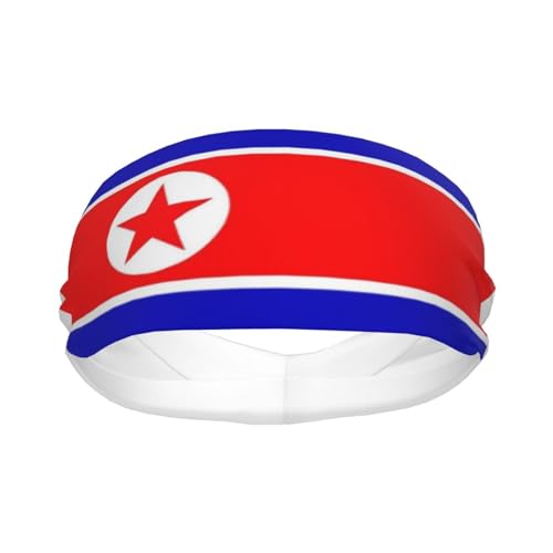 Banda Deportiva con Banderas Nacionales De Corea del Norte para Mujer Y Hombre: Banda Antideslizante Que Absorbe La Humedad para Correr Yoga Entrenamientos Fitness Y Gimnasio
