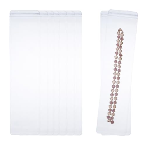 SOFPLATE 20Pcs 2.9x11.85 inch Clear Zipper Jewelry Bags PVC Jewelry Pouch Bulk Antitarnish Plastic Transparent Storage Bag Resealable Ziplock Poly Pouches for Packaging Jewelry Rings Earrings Beads