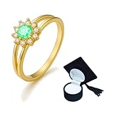 Anel Formatura Ensino Médio Verde Claro Banhado a Ouro 18k + Caixinha Capelo (15)