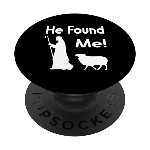 Followers of Jesus Christ - He found me PopSockets Swappable PopGrip, Black