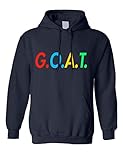 Allntrends Adult Hoodie GOAT Greatest Of All Time T-Shirt Multicolor Grpahic Shirt (L, Navy Blue)
