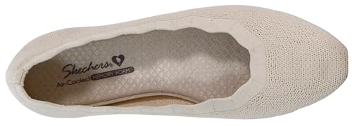 Image of Skechers Womens Cleo 2.0 - Love Spell Scalloped Knit Skimmer Flats with Air-Cooled Memory Foam