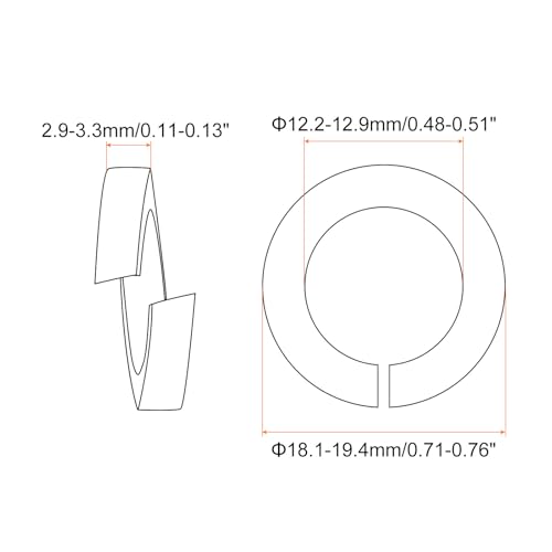 QUARKZMAN 10 Stück Federringe M12 Federscheiben Unterlegscheiben Dichtring Flach Dichtungsringe Spaltscheiben Karosseriescheiben Beilagscheiben Kupfer Muttern für Schrauben Bolzen