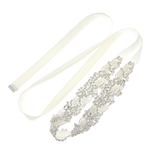 Ceinture de sash argenté en satin élégant pour robe chic de femme