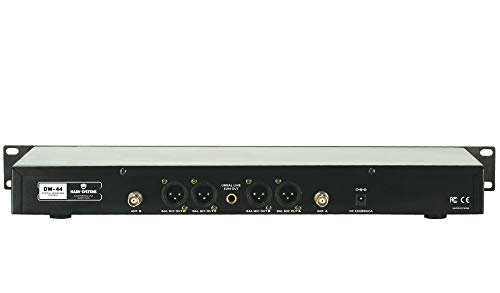Nady Dw-44 Quad Digital Wireless Handheld Microphone System Ultra-Low Latency With Qpsk Modulation - Four Xlr And Mixed 1/4" Outputs - Fixed Frequency #TOP2