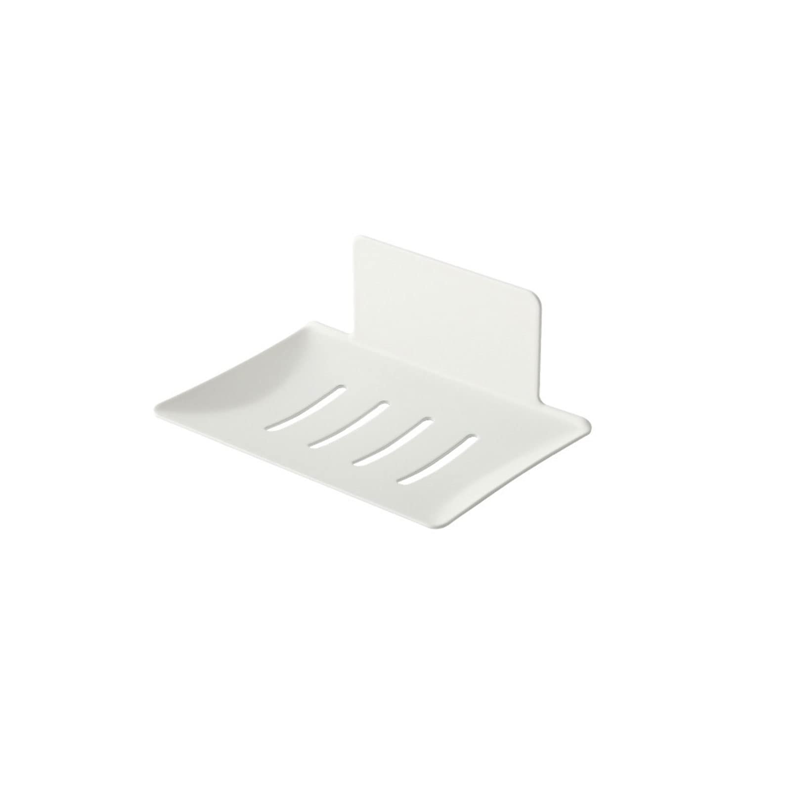 JINGYAN Soap Dishes 1pc Black White Bathroom Soap Dish Rack Wall-mounted Box Shower Tray Drainage Kitchen Storage(White)