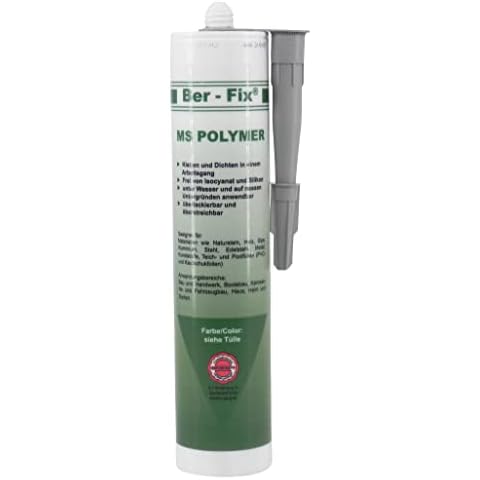 Ber-Fix MS Polymer Grau - Adhesivo y sellador extra fuerte resistente a la intemperie Cover