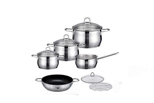 ELO Cookware Platin Stainless Steel Kitchen Induction Cookware Pots and Pans Set