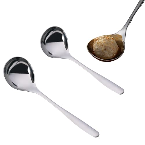 Lot De 2 Louches À Soupe En Acier Inoxydable - 19.5 Cm,Louche Inox,Louche,Mini Louche,Petite Louche,Pour Cuillère À Sauce Et Soupe,Louche À Soupe,Pour...