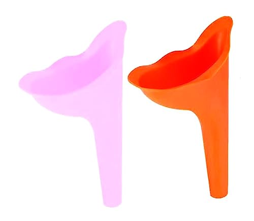 PARENCE.- Set de 2 Urinarios Portátiles para Mujer / 10x13cm, Silicona - Color aleatorio (rosa naranja morado)
