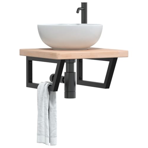 Plan de vasque en chêne 50 cm : la solution gain de place pour WC