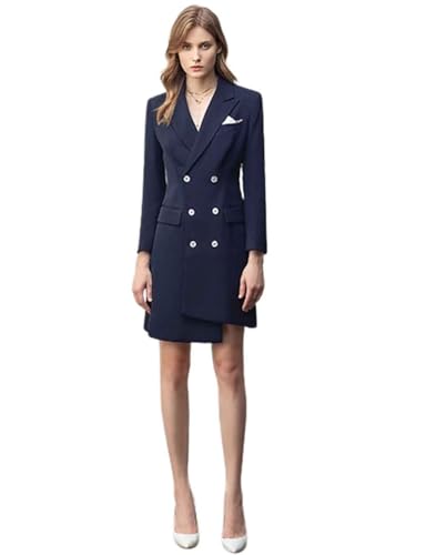Veste de cérémonie femme blazer robe de costume à col lapin et boutons croisés