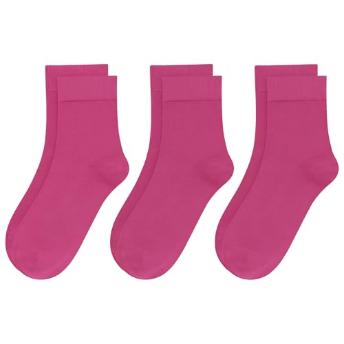 Image of Womens Viscose Bamboo Crew Socks Thin Casual Ultra Soft Colorful Above Ankle Socks Breathable Comfortable 3 /6 Pairs