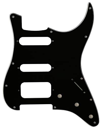 Guitar Parts For Fender 11 Sctew Stratocaster Start HSS Style Guitar Pickguard (3 Ply Black)