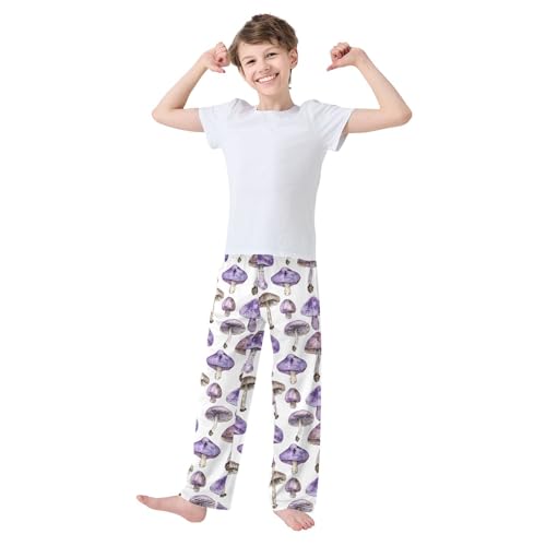 Pajama Pants Purple Mushrooms PJ Bottoms Sleepwear Lounge Sleep Pant with Pockets2