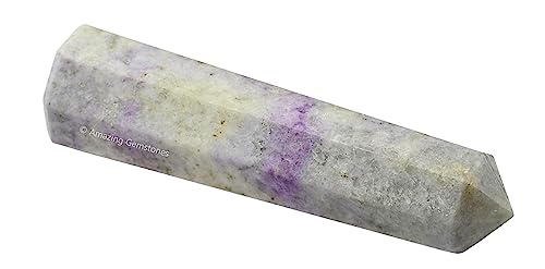Image of Amazing Gemstone Hackmanite Fluorescent Sodalite Crystal Towers - Natural Healing Crystal Point Obelisk for Reiki Healing and Crystal Grid (2 inch to 3 inch INCH)