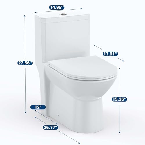 Image of One Piece Toilet, Ceramic Design, Soft Closing PP Toilet Cover, Easy Clean Surface, Water Efficient Flush, Compact Durable Build