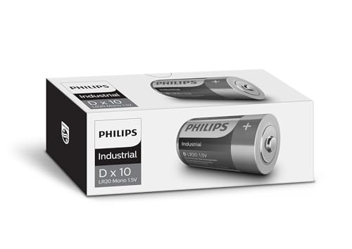 PHILIPS LR20I10C/10 Endüstriyel D Pil – 10’lu Karton Kutu