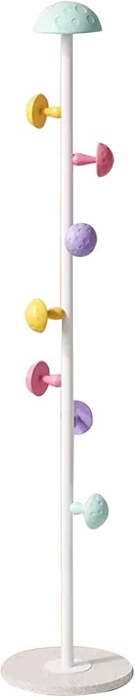 FGXHHS Cute Freestanding Coat Rack for Kids - 8 Mushroom Hoo Coats, Hats, Bags & Scarves White Bedroom nizer
